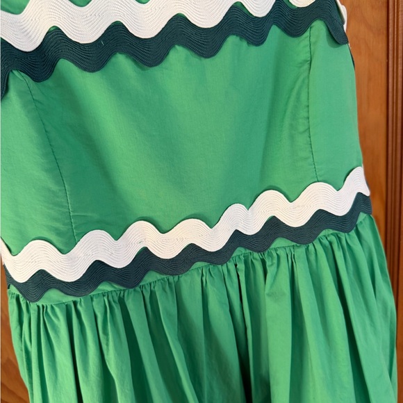 Entro Green Ric Rac Midi Dress Small Adjustable Straps - Picture 3 of 14